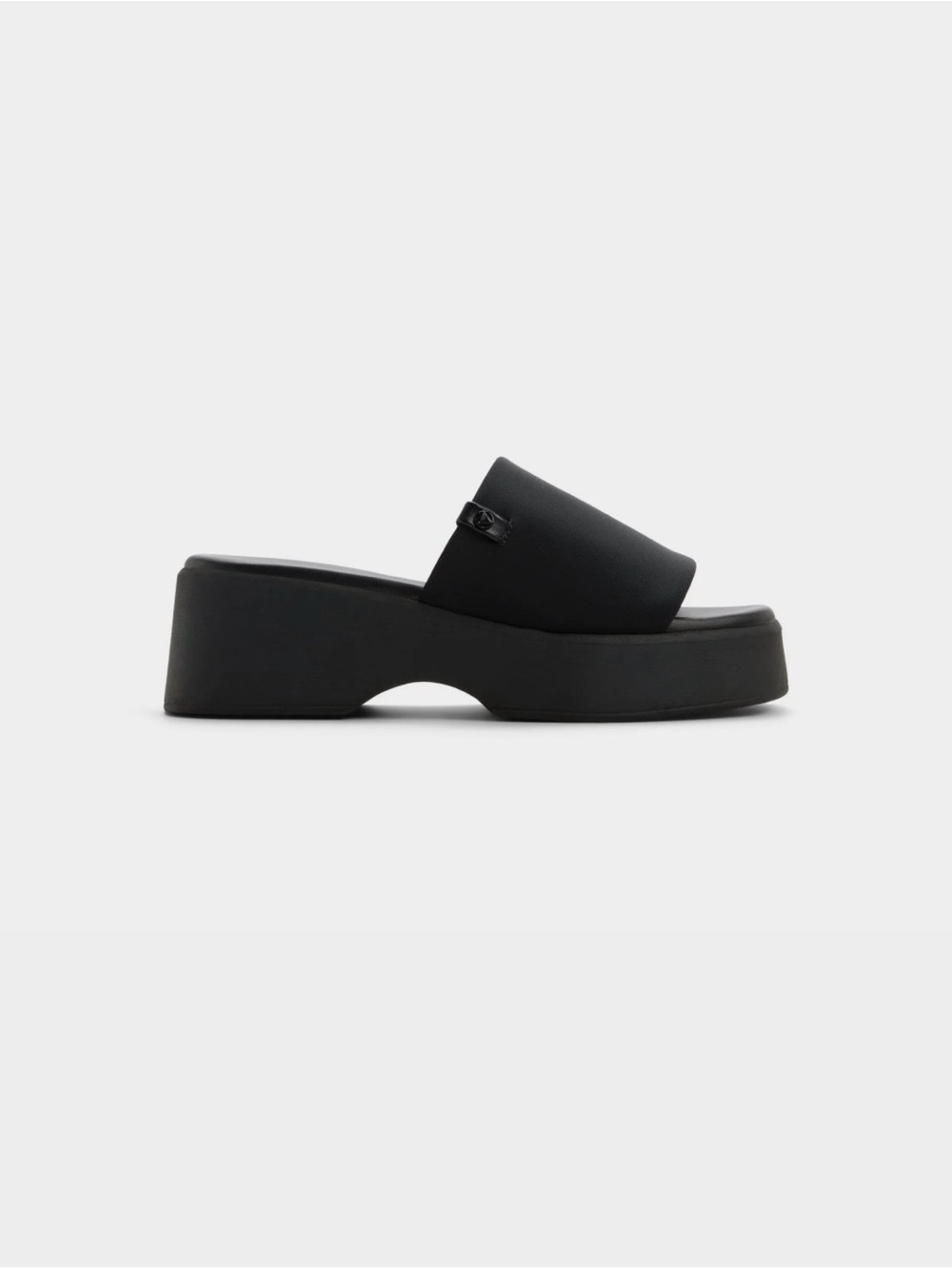 Aldo Black Yassu Womens Platform Slide Sandals